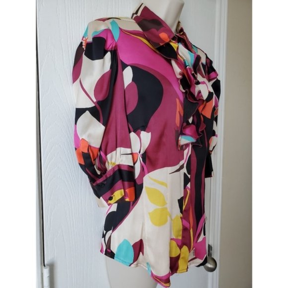 Bebe ruffled button down top - Picture 6 of 7